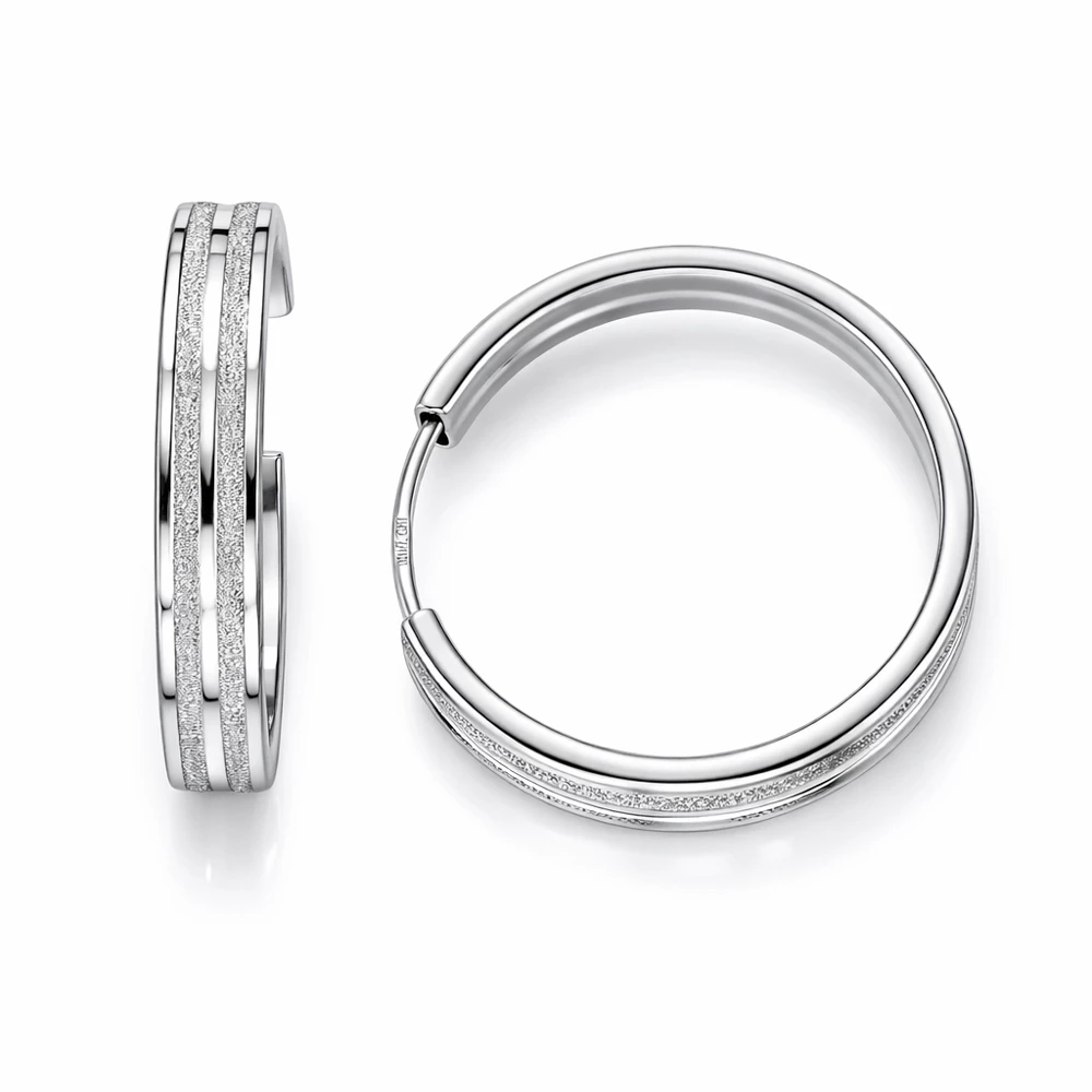 Серьги конго из серебра 925 пробы