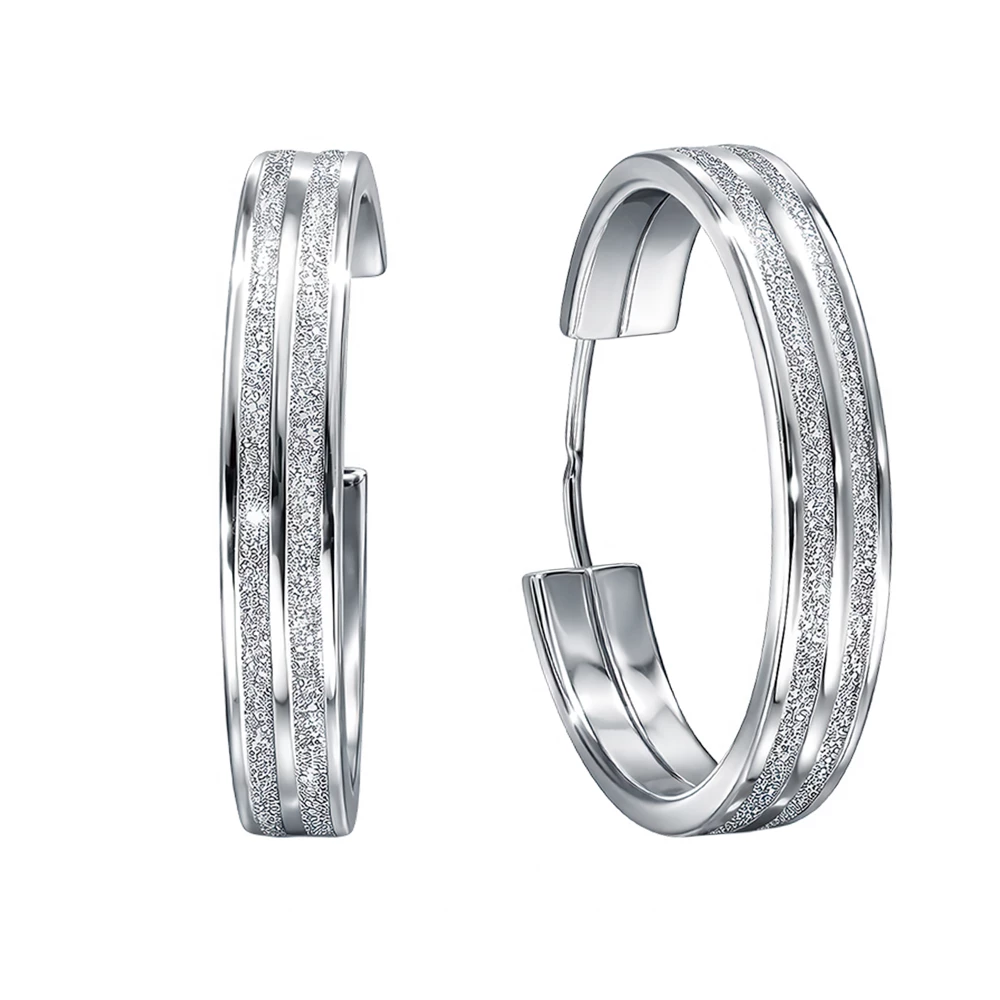 Серьги конго из серебра 925 пробы