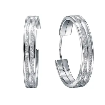 Серьги конго из серебра 925 пробы