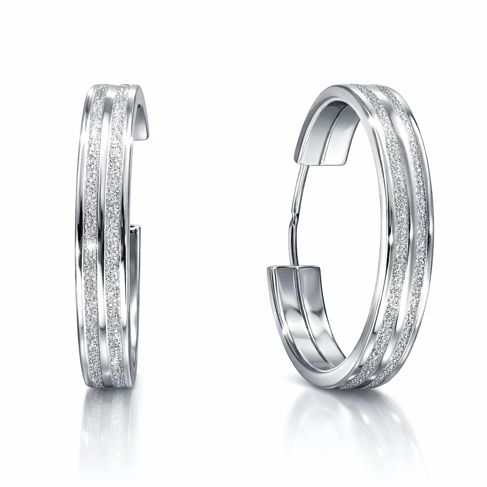 Серьги конго из серебра 925 пробы