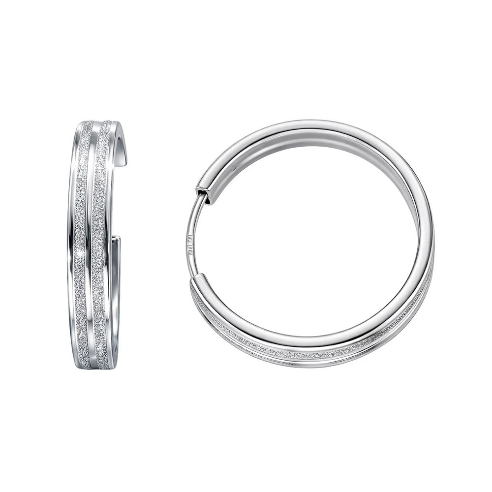 Серьги конго из серебра 925 пробы