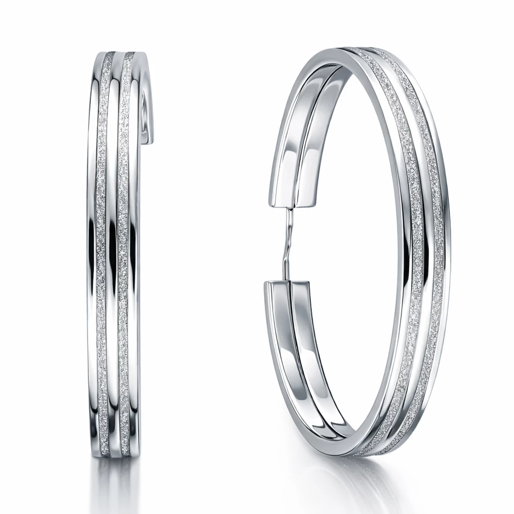 Серьги конго из серебра 925 пробы