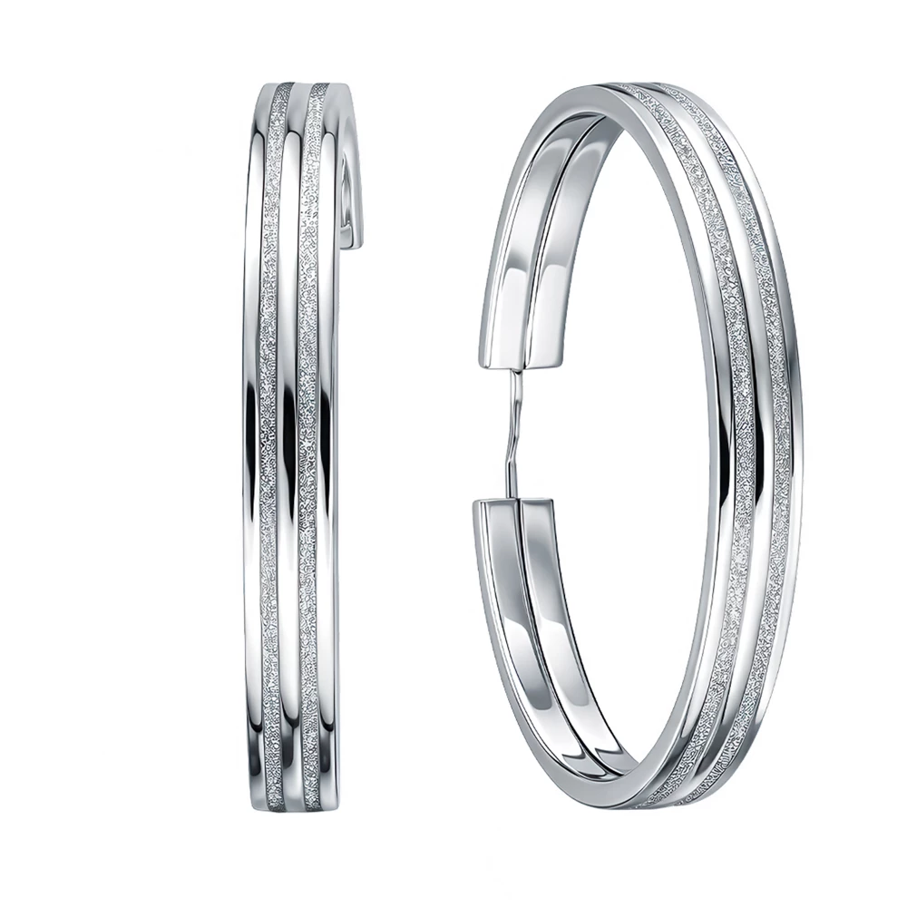 Серьги конго из серебра 925 пробы