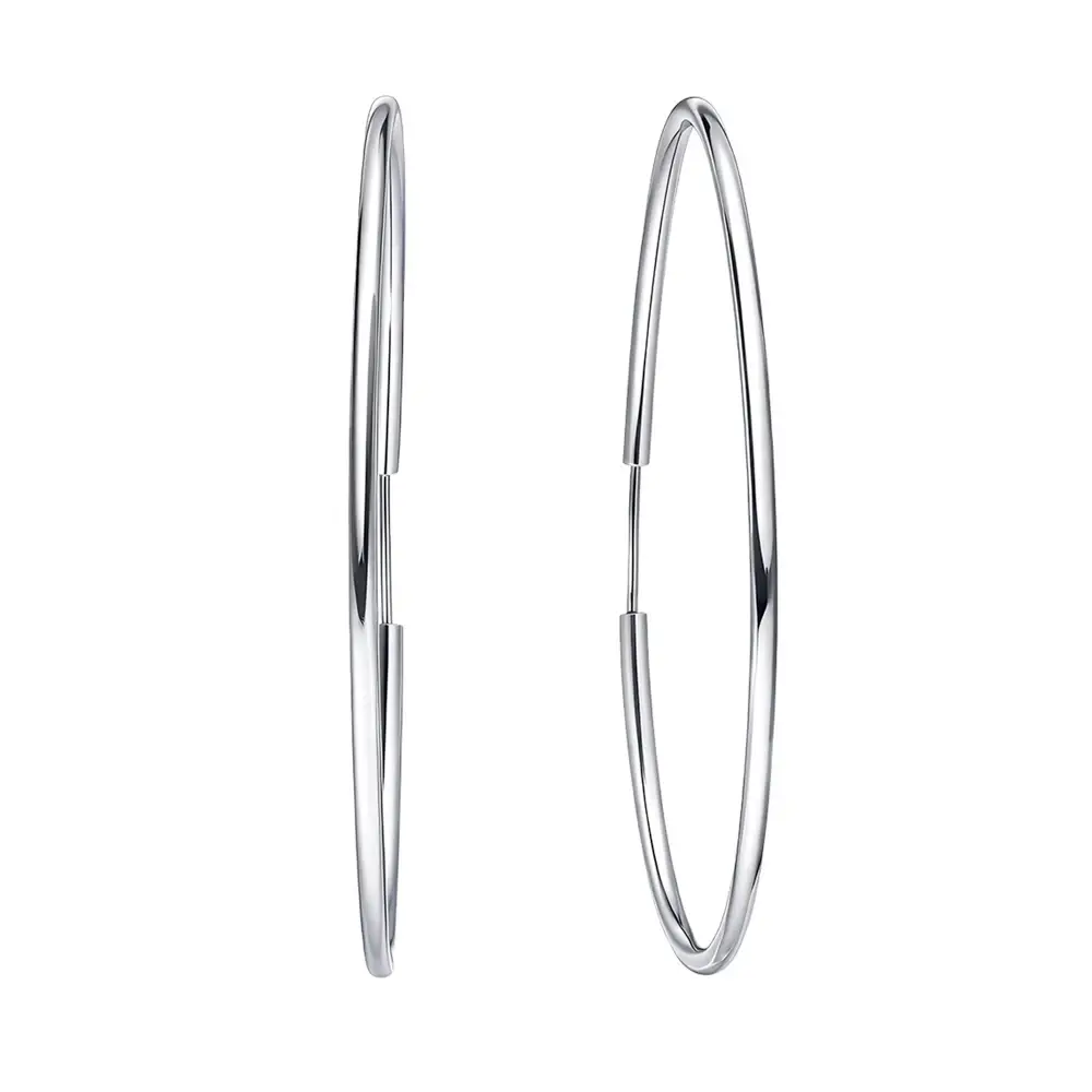 Серьги конго из серебра 925 пробы