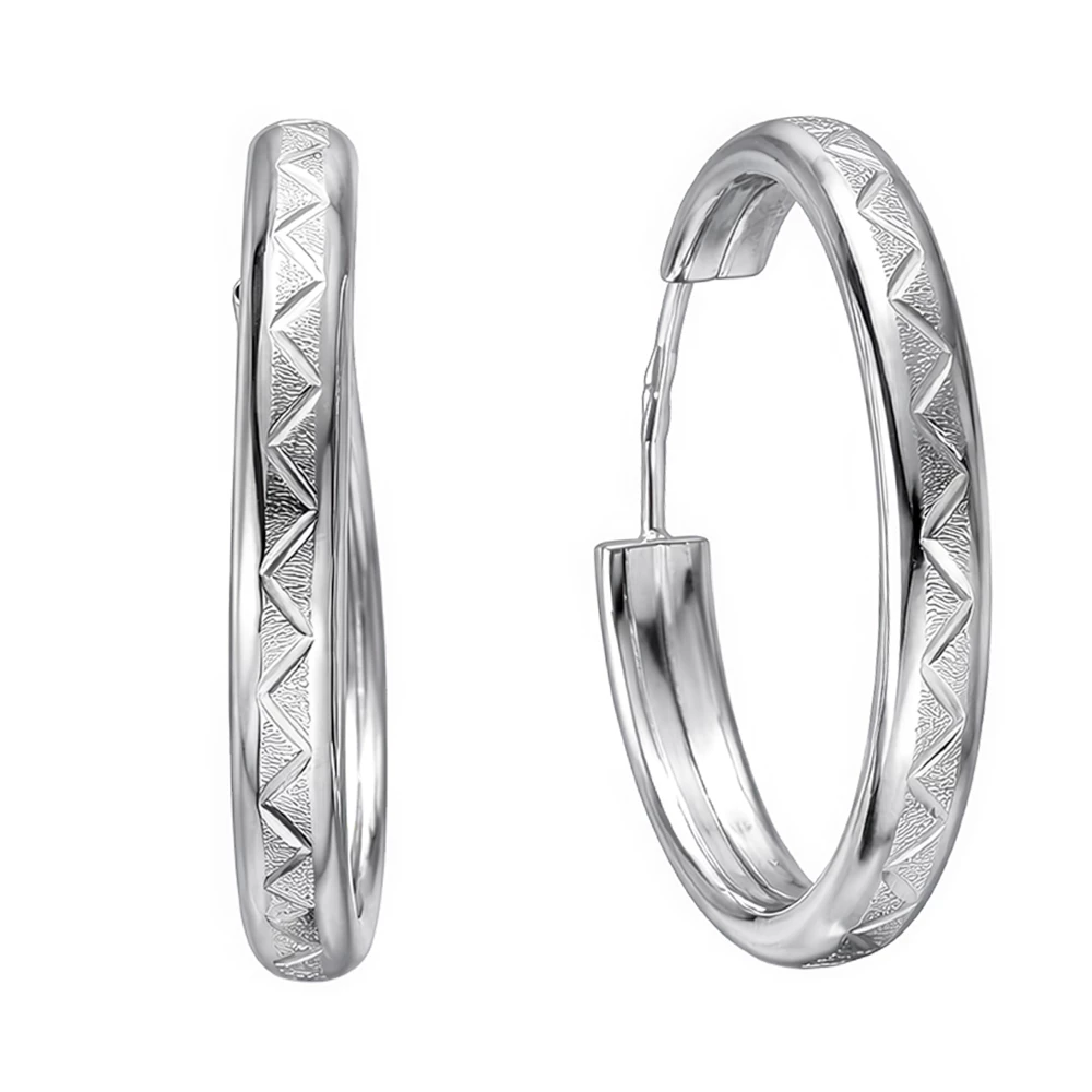 Серьги конго из серебра 925 пробы