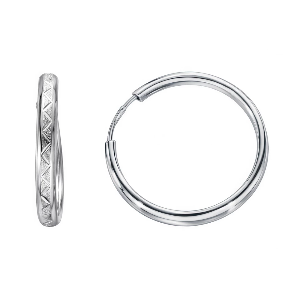 Серьги конго из серебра 925 пробы