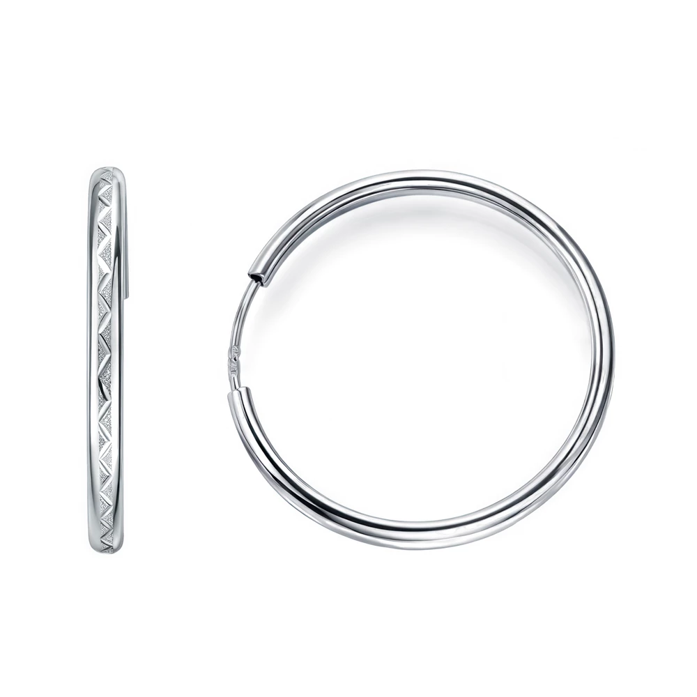 Серьги конго из серебра 925 пробы