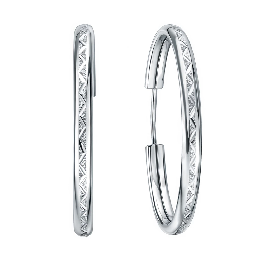 Серьги конго из серебра 925 пробы