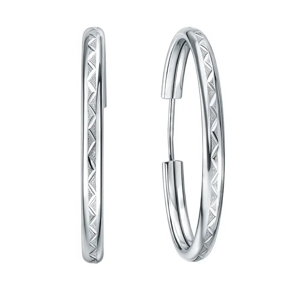 Серьги конго из серебра 925 пробы
