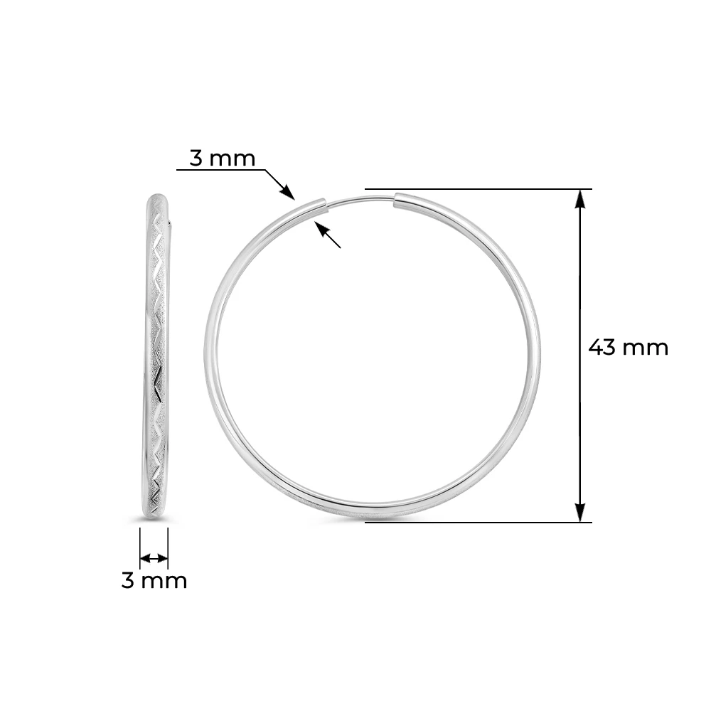 Серьги конго из серебра 925 пробы