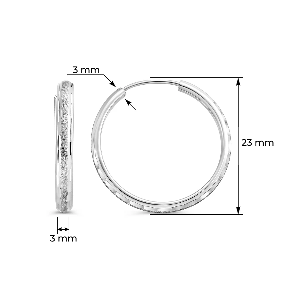 Серьги конго из серебра 925 пробы