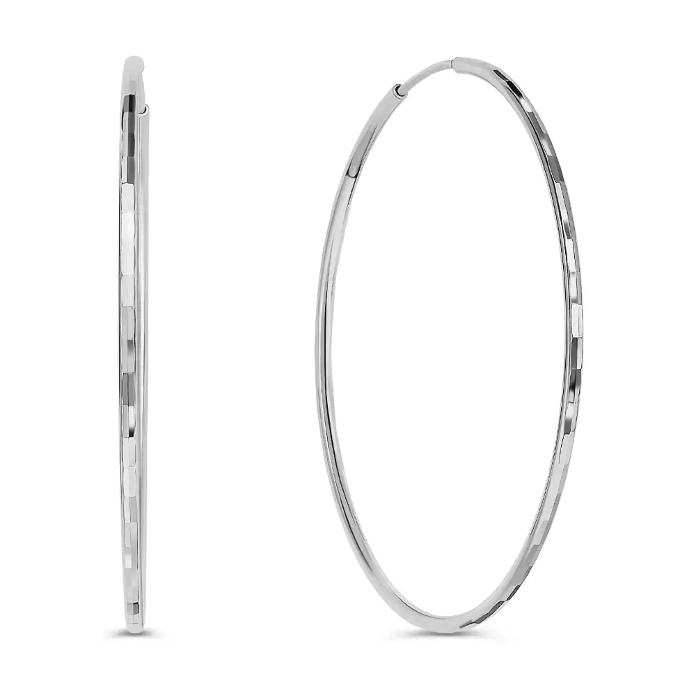 Серьги конго из серебра 925 пробы