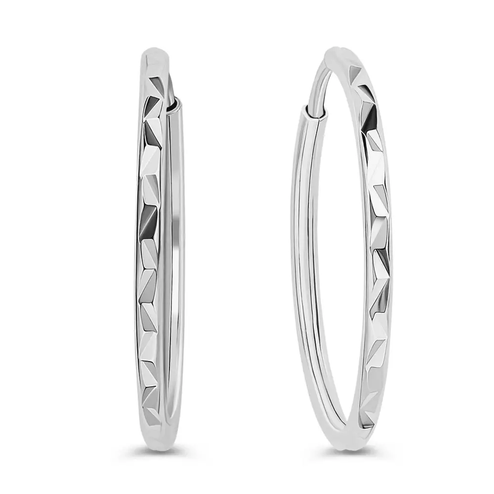 Серьги конго из серебра 925 пробы
