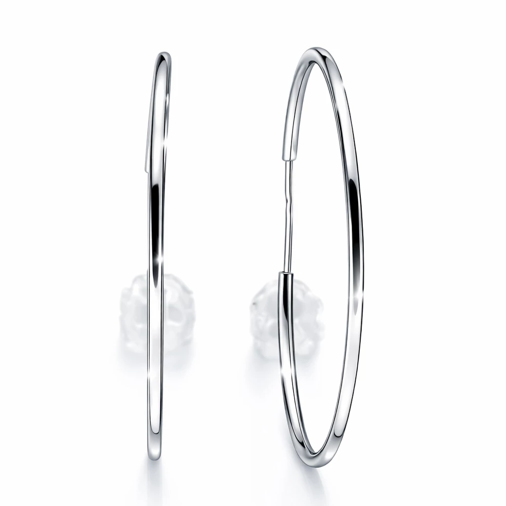 Серьги конго из серебра 925 пробы