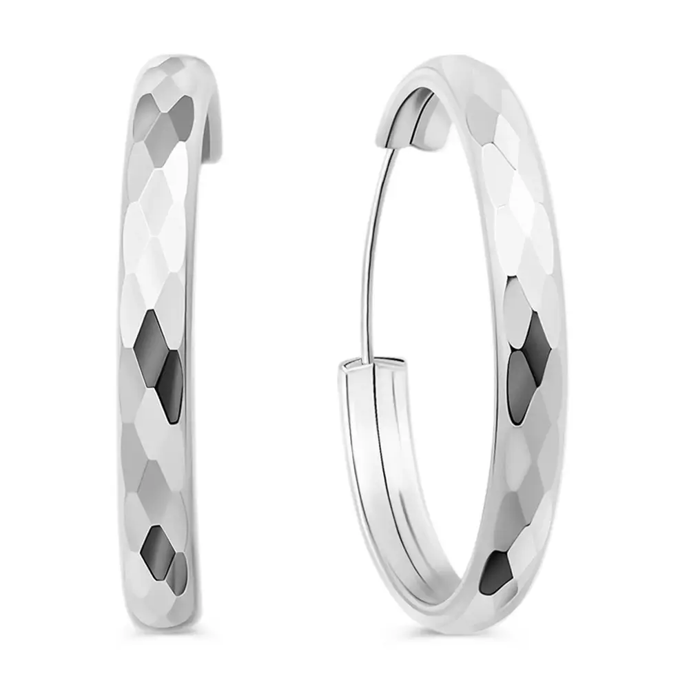 Серьги конго из серебра 925 пробы