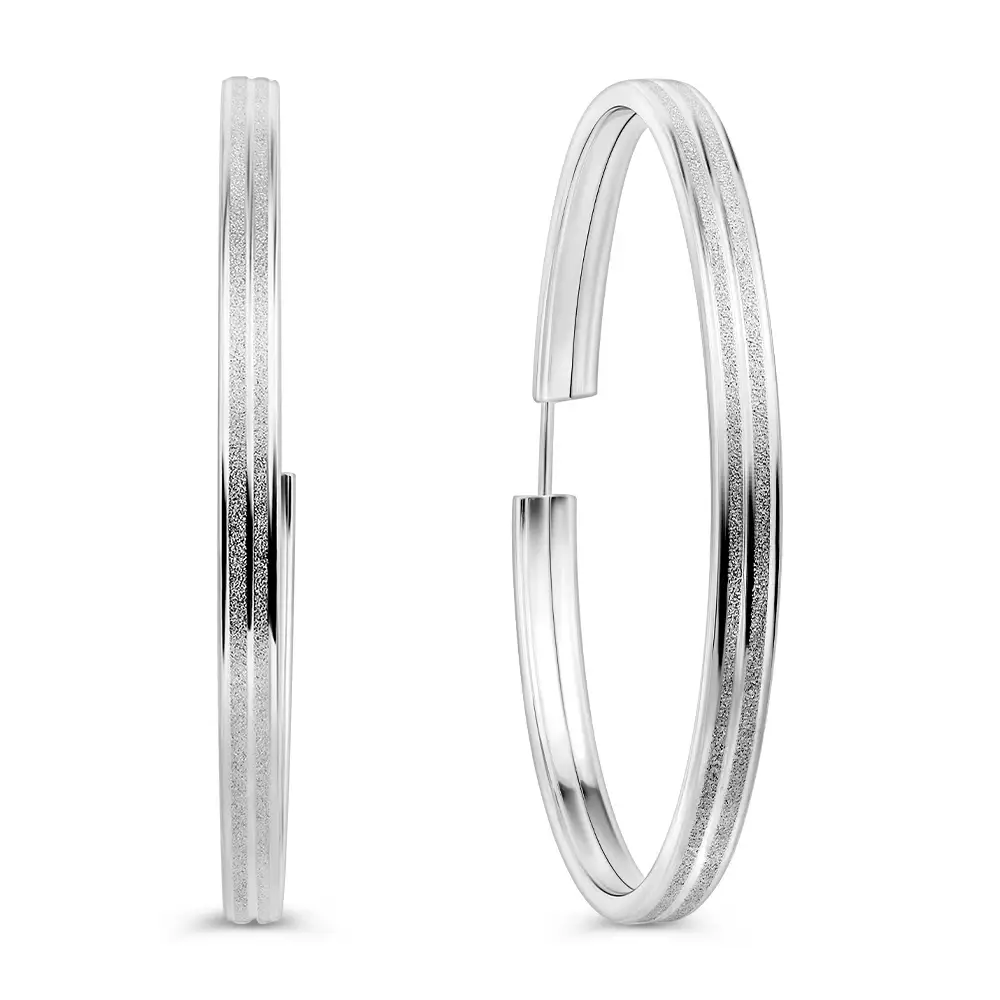 Серьги конго из серебра 925 пробы
