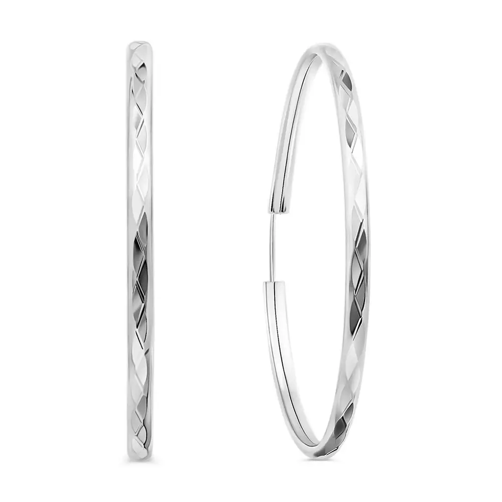 Серьги конго из серебра 925 пробы