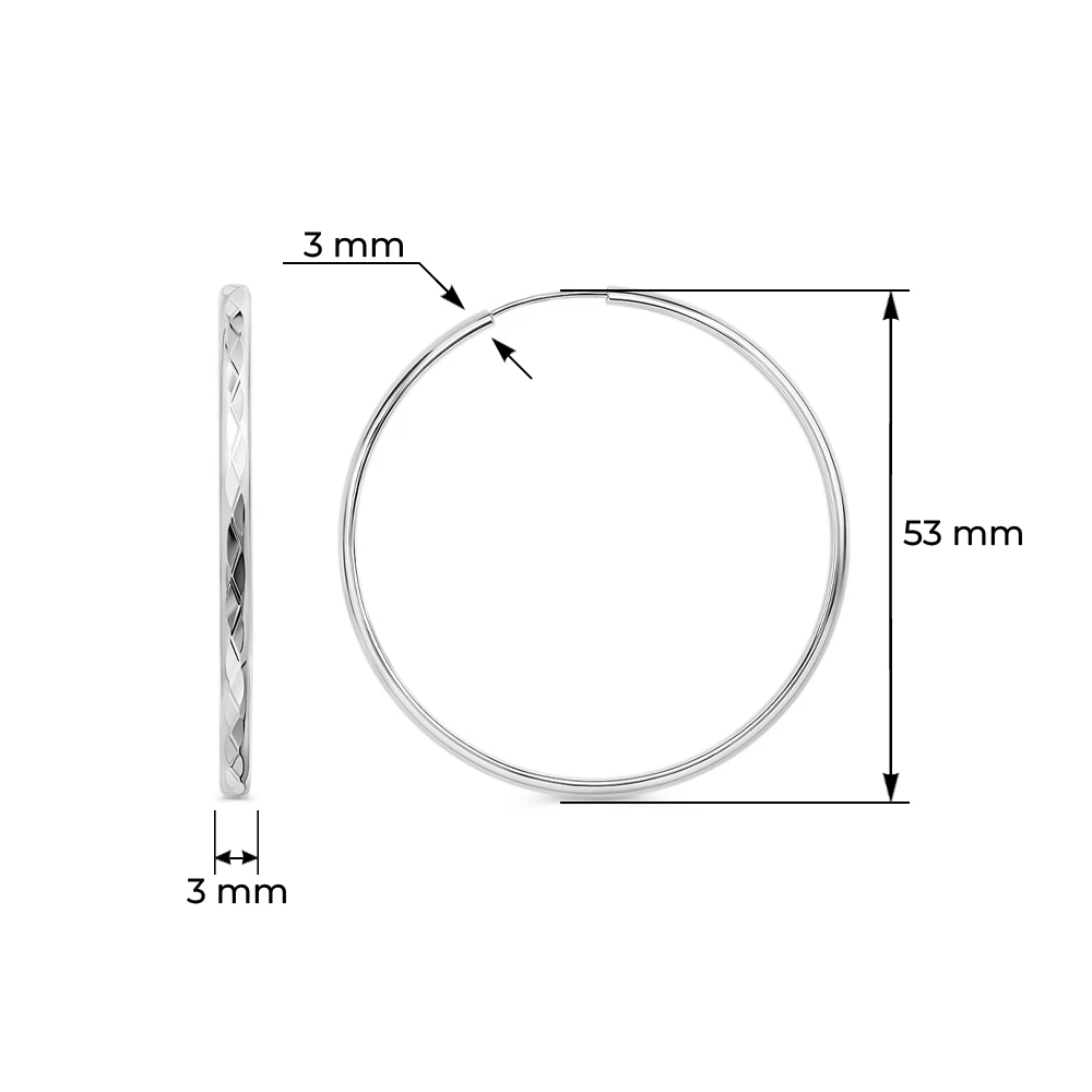 Серьги конго из серебра 925 пробы