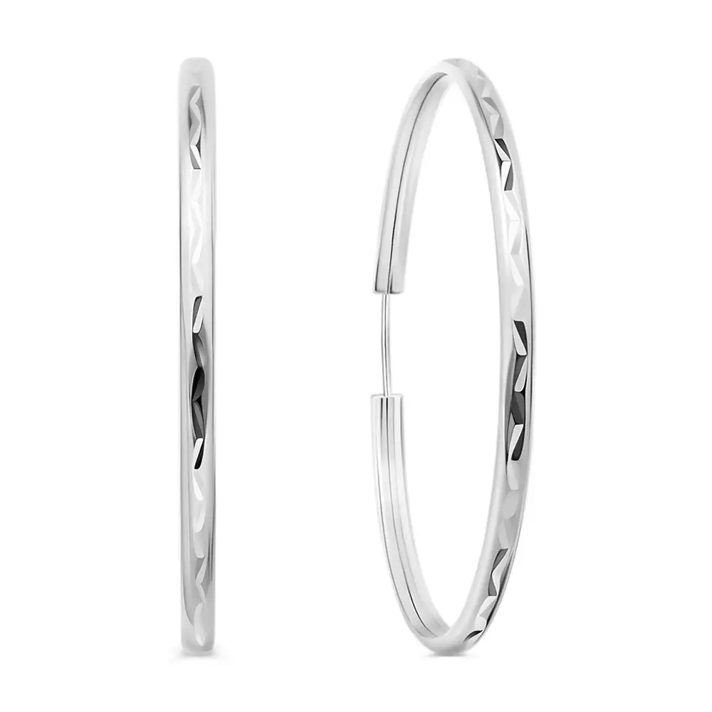 Серьги конго из серебра 925 пробы