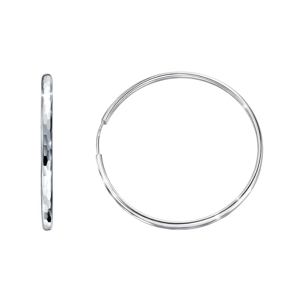 Серьги конго из серебра 925 пробы