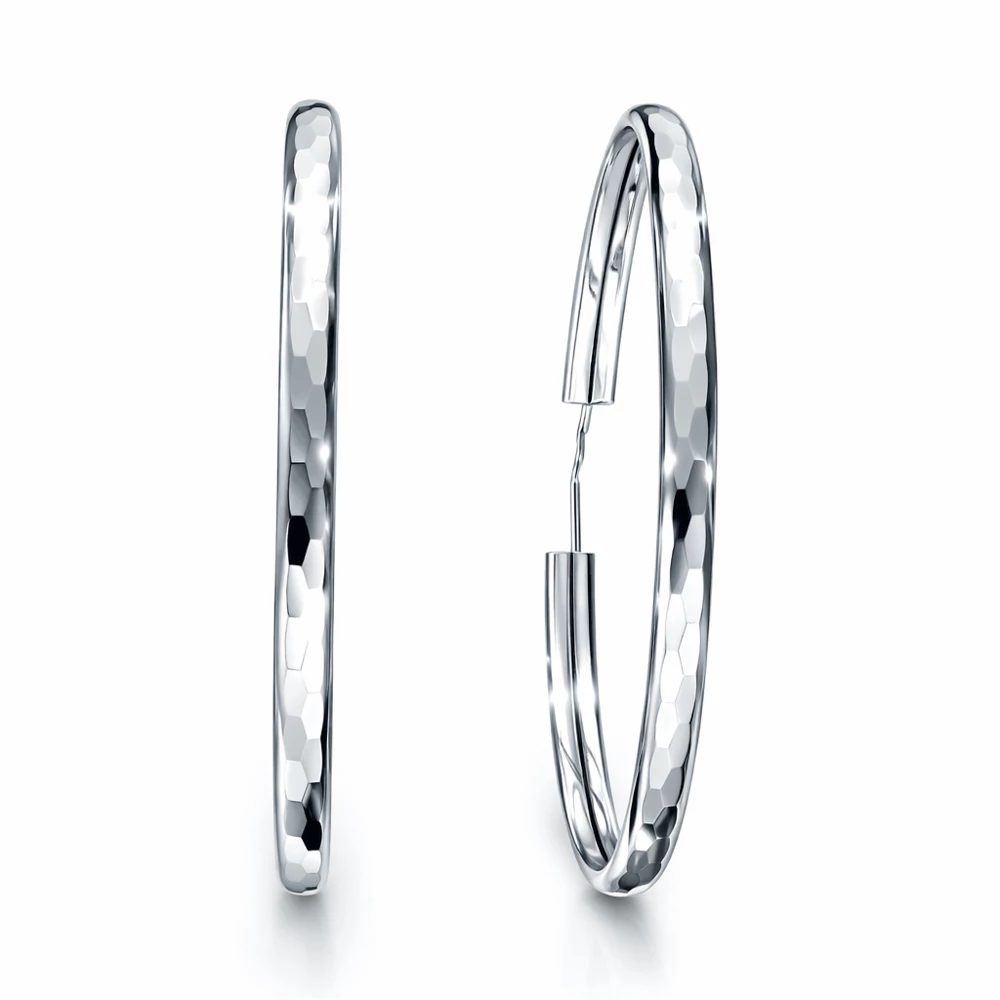 Серьги конго из серебра 925 пробы