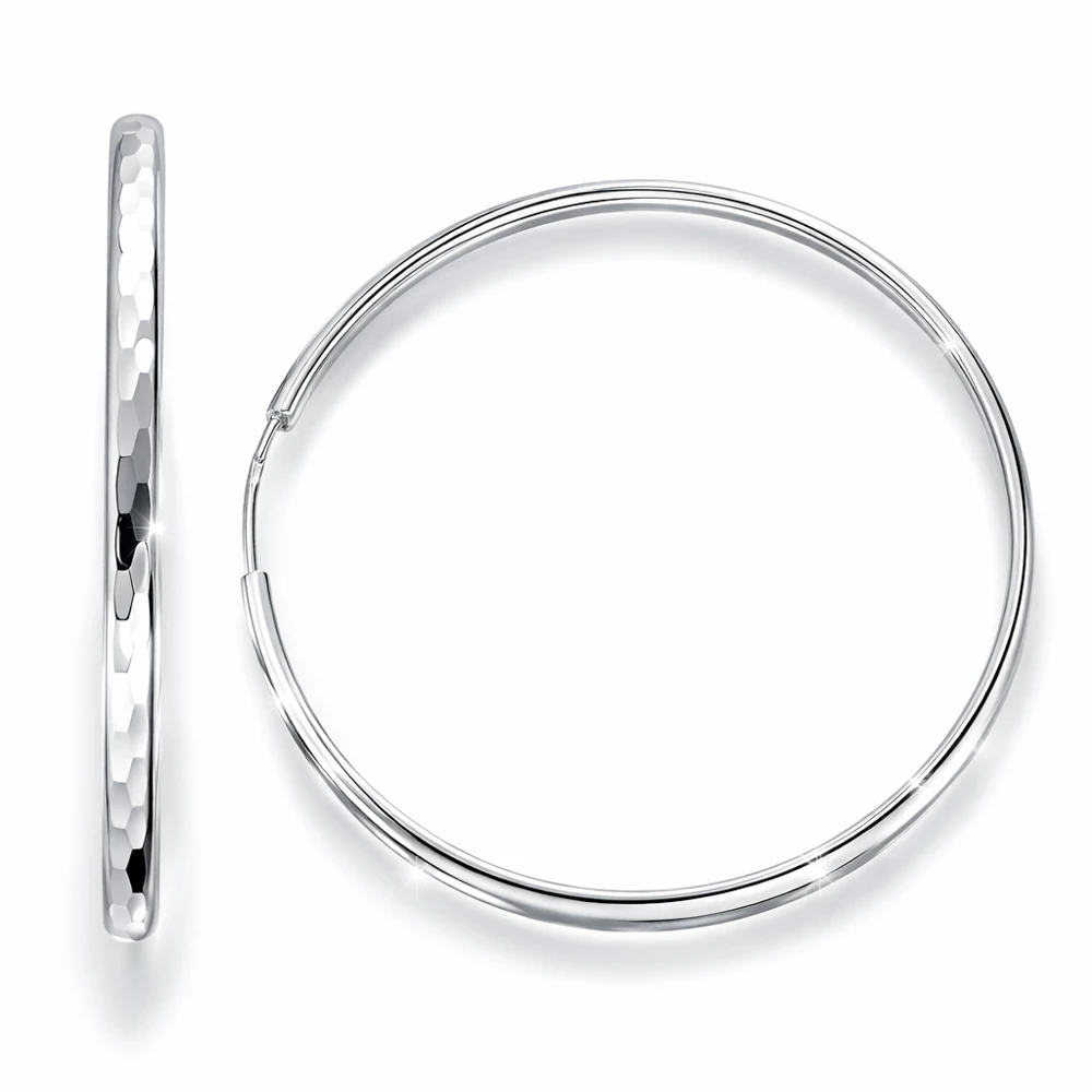 Серьги конго из серебра 925 пробы