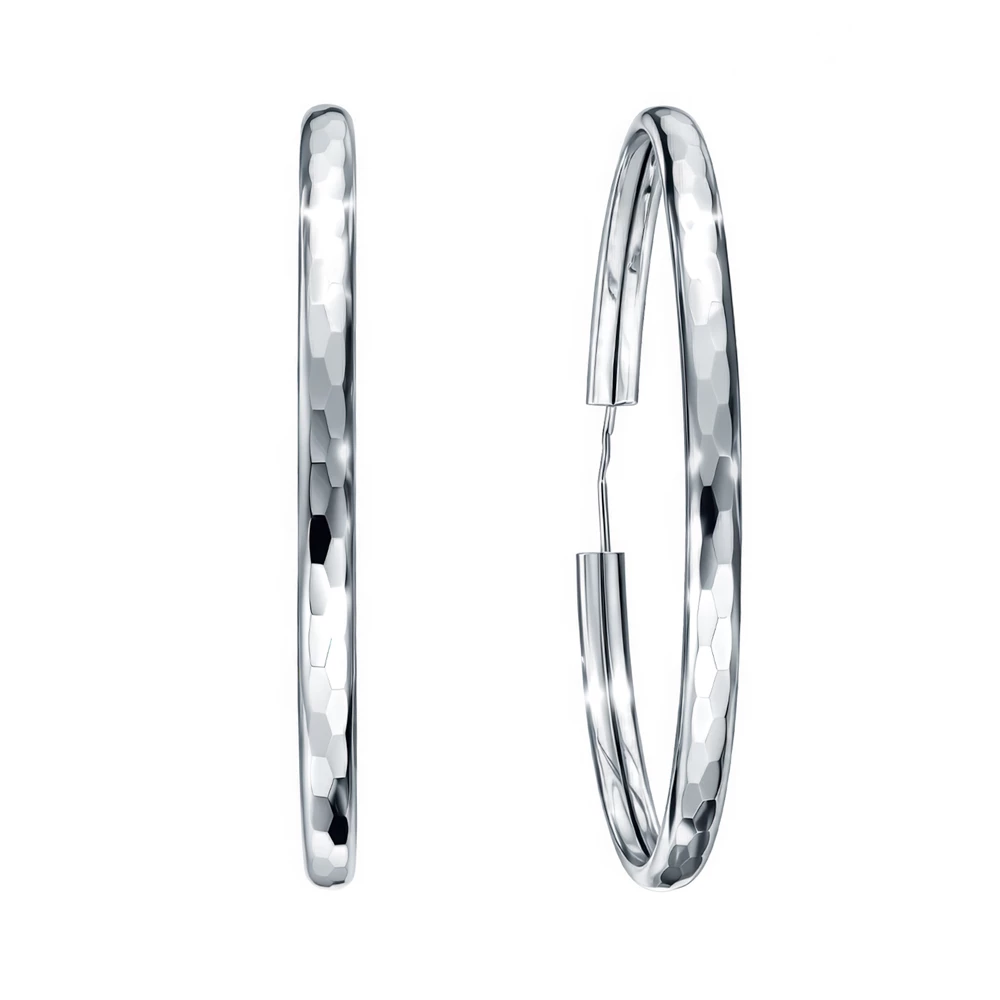 Серьги конго из серебра 925 пробы