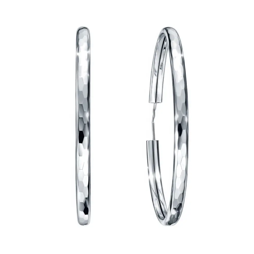 Серьги конго из серебра 925 пробы