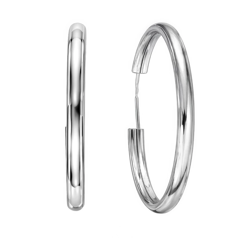 Серьги конго из серебра 925 пробы