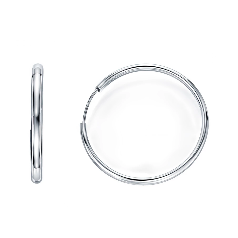 Серьги конго из серебра 925 пробы