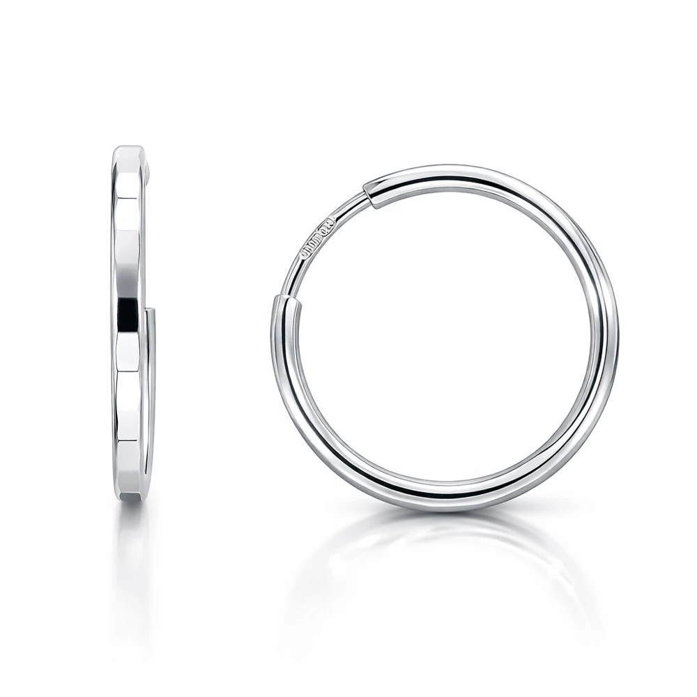 Серьги конго из серебра 925 пробы