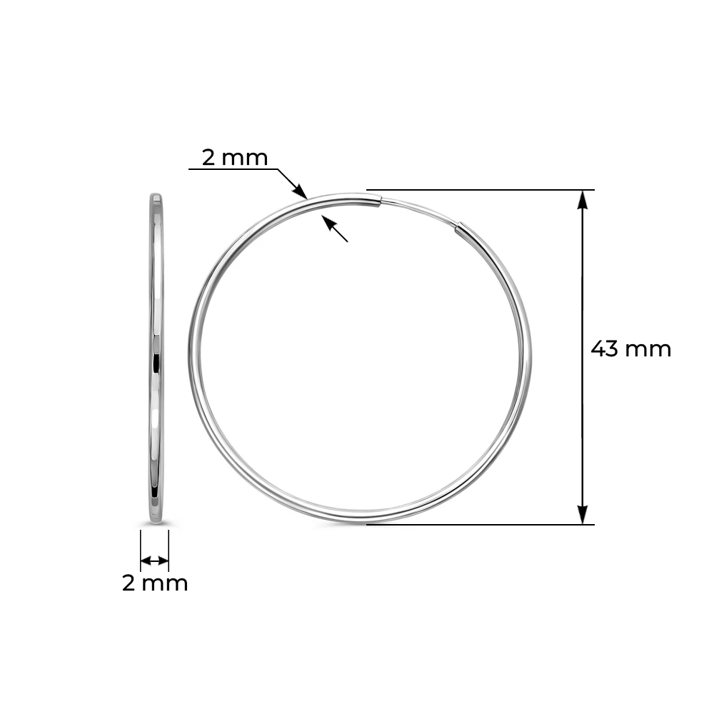 Серьги конго из серебра 925 пробы