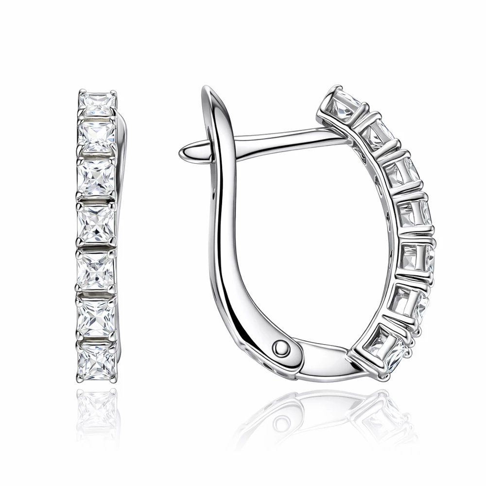 Серьги с фианитами из серебра 925 пробы