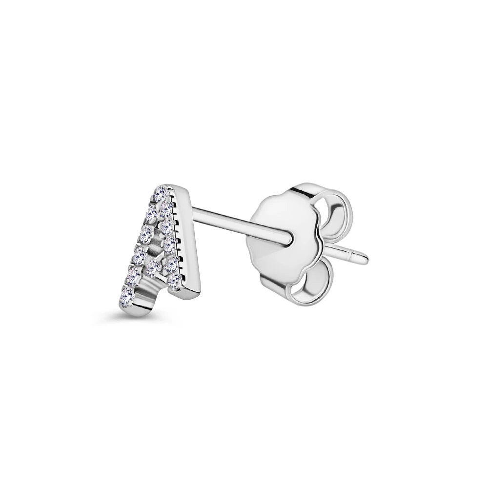 Серьга с фианитами из серебра 925 пробы