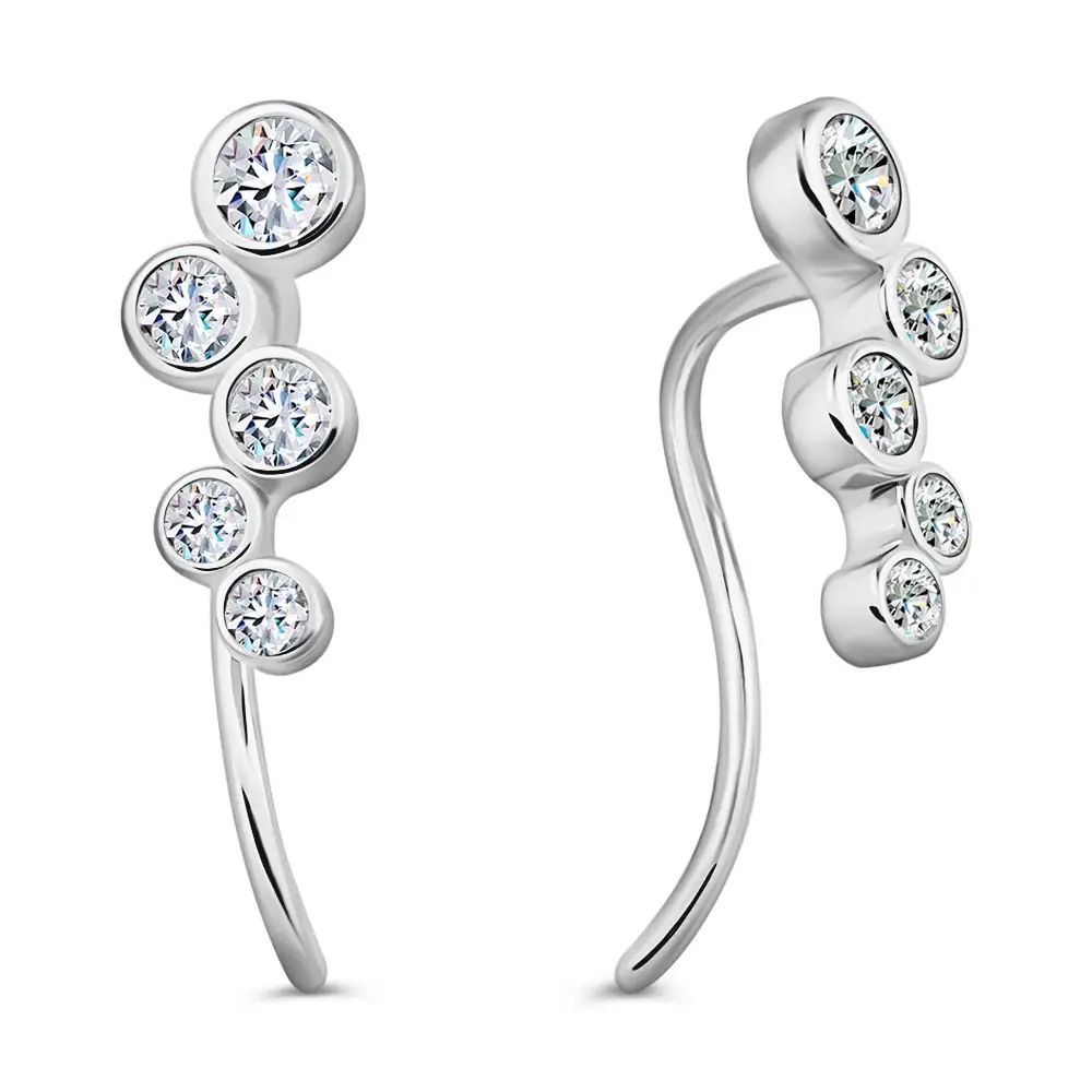 Серьги с фианитами из серебра 925 пробы 1
