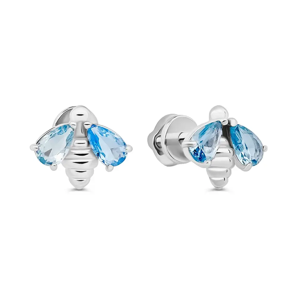 Серьги с фианитами из серебра 925 пробы 1