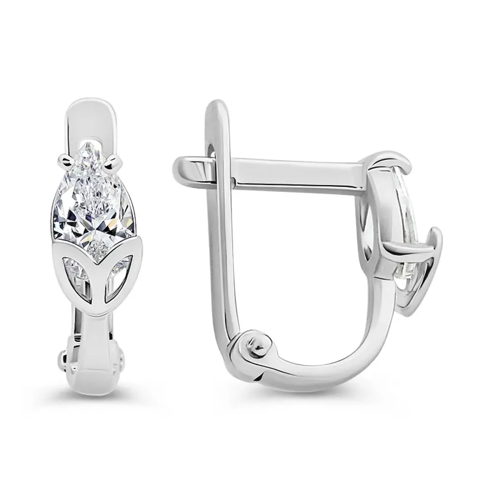 Серьги с фианитами из серебра 925 пробы 3