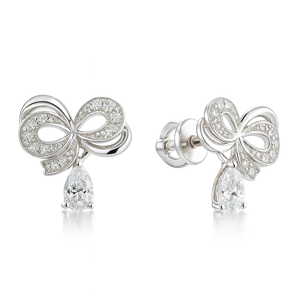 Серьги с фианитами из серебра 925 пробы