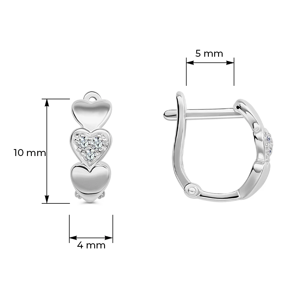 Серьги с фианитами из серебра 925 пробы