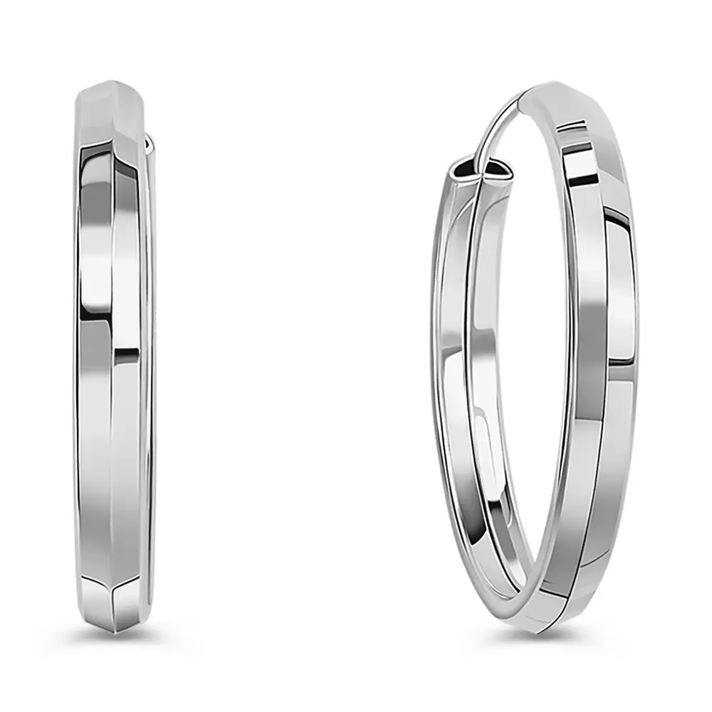 Серьги конго из серебра 925 пробы