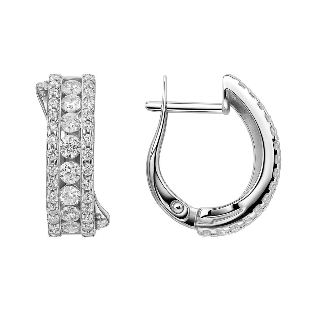 Серьги с фианитами из серебра 925 пробы