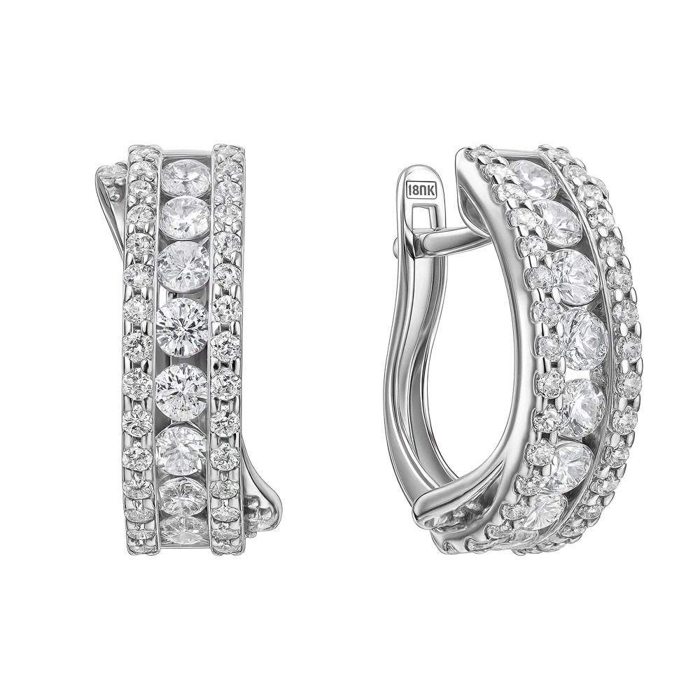 Серьги с фианитами из серебра 925 пробы