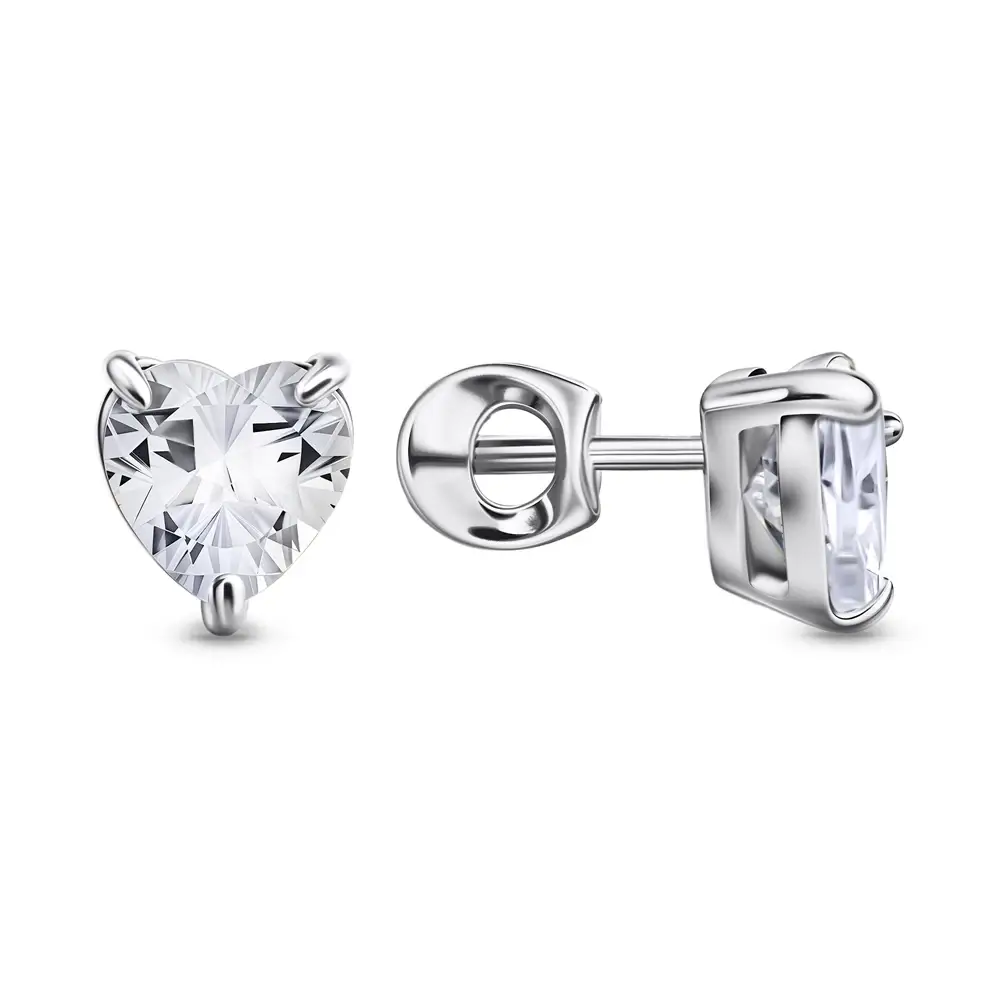 Серьги с фианитами из серебра 925 пробы