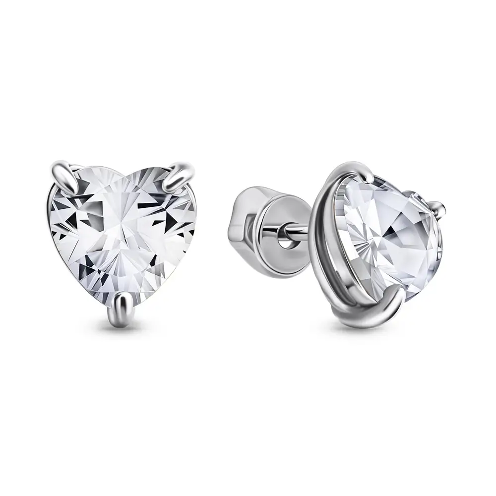 Серьги с фианитами из серебра 925 пробы