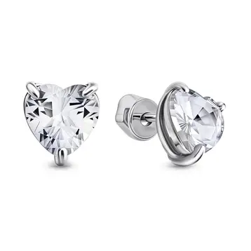Серьги с фианитами из серебра 925 пробы