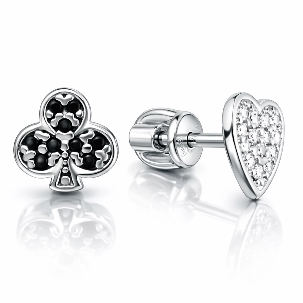 Серьги с фианитами из серебра 925 пробы