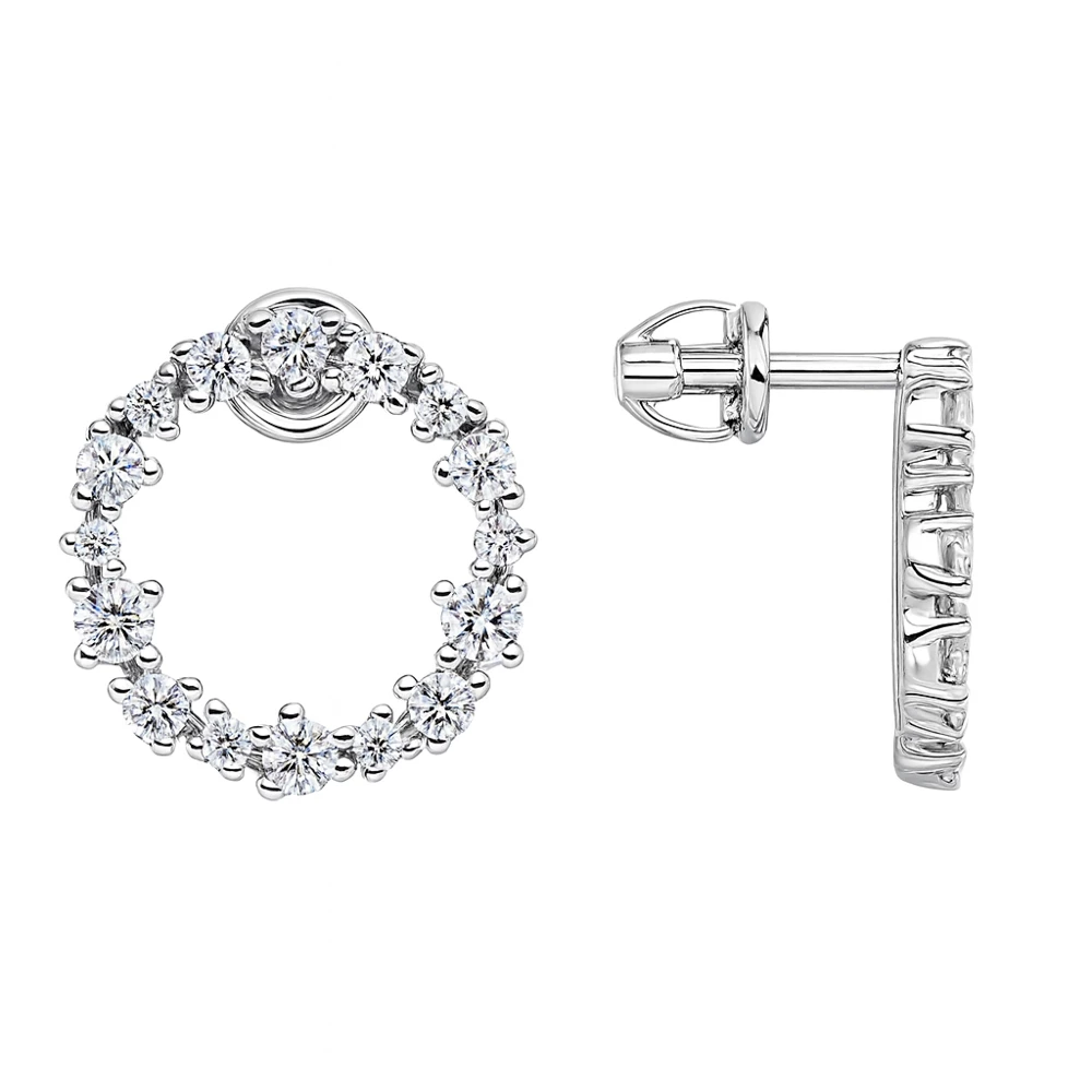 Серьги с фианитами из серебра 925 пробы