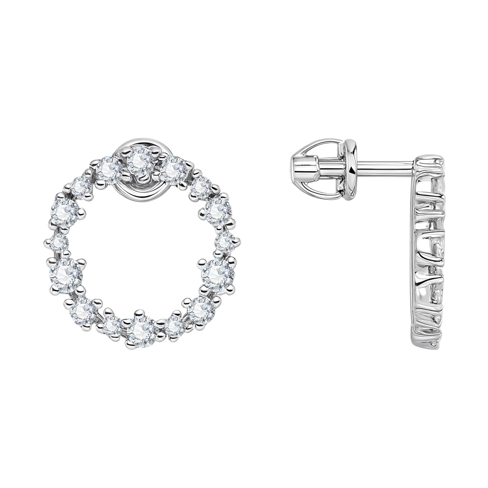 Серьги с фианитами из серебра 925 пробы