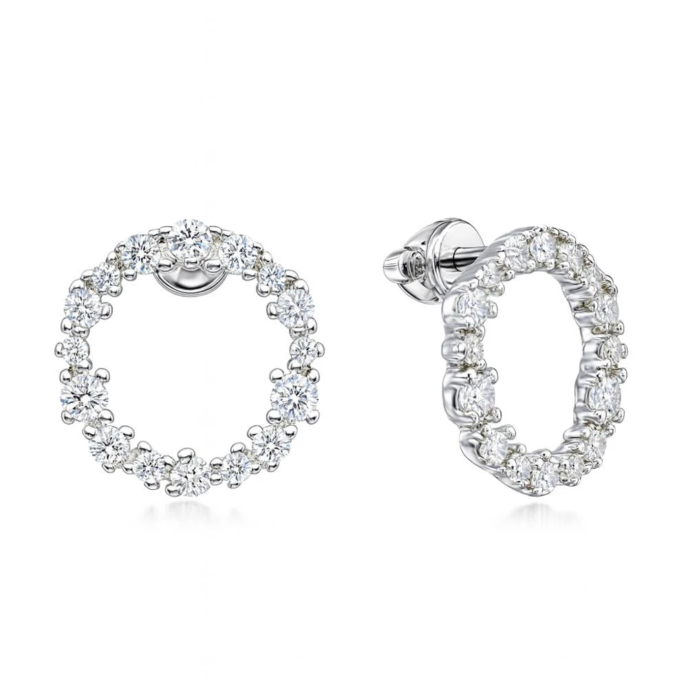 Серьги с фианитами из серебра 925 пробы