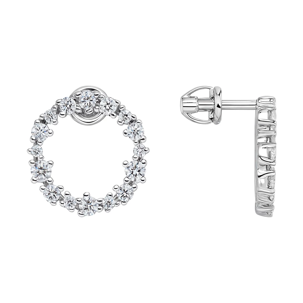 Серьги с фианитами из серебра 925 пробы